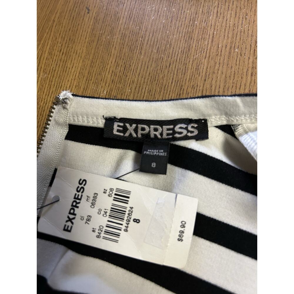 NEW Express size 8 Dress Cut-Out Black & White Short Stripe Summer $69.90 F26 - Picture 5 of 8